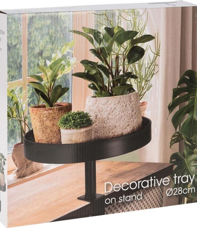 Tray table with clamp - metal - Ø28 cm - Black