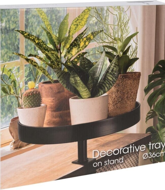 Dienbladtafel met Klem – Zwart – Ø36 cm