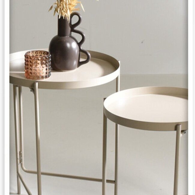 Trends4You Taupefarbene Beistelltische - 2er-Set