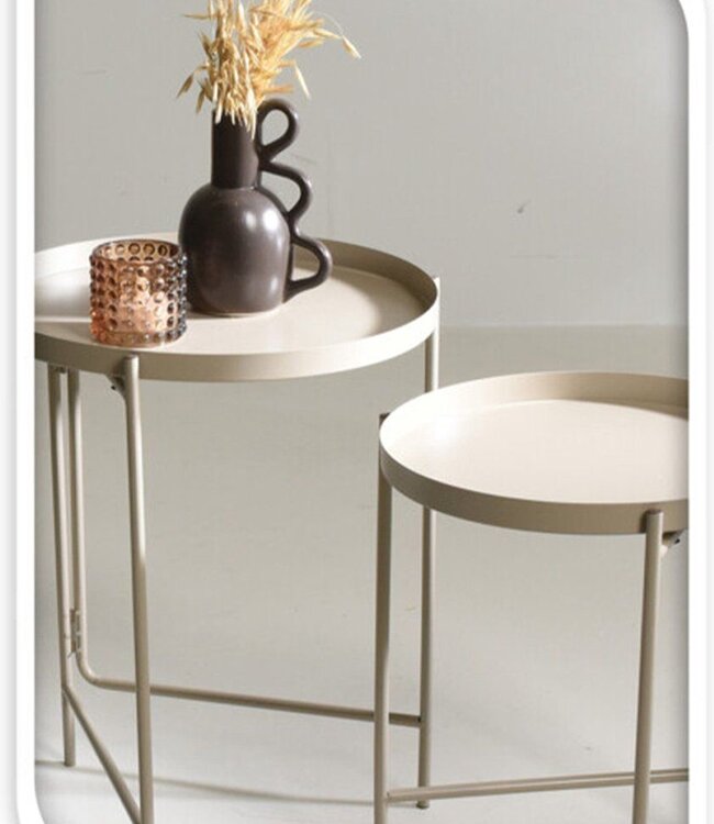 Taupe Bijzettafels - Set van 2