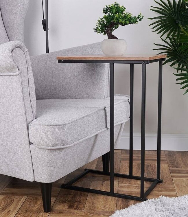 Side Table with Metal and Wood – Sofa Table