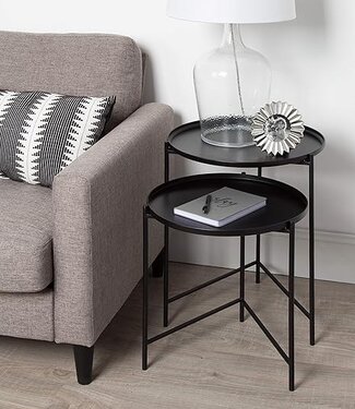 Trends4You Black Side Tables Set of 2