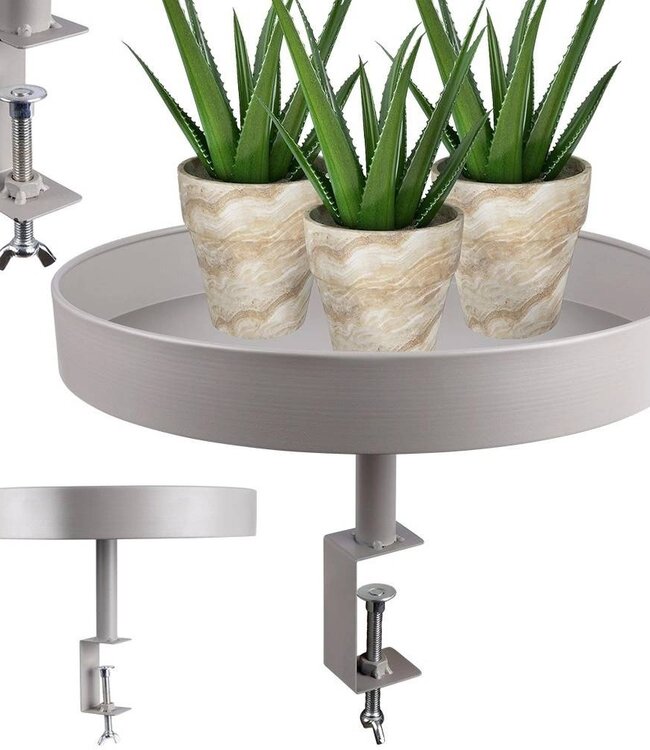 Tray Table with Clamp – Taupe – Ø36 cm
