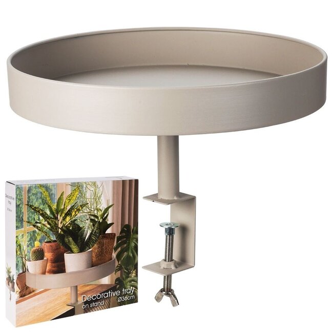 Tray Table with Clamp – Taupe – Ø36 cm