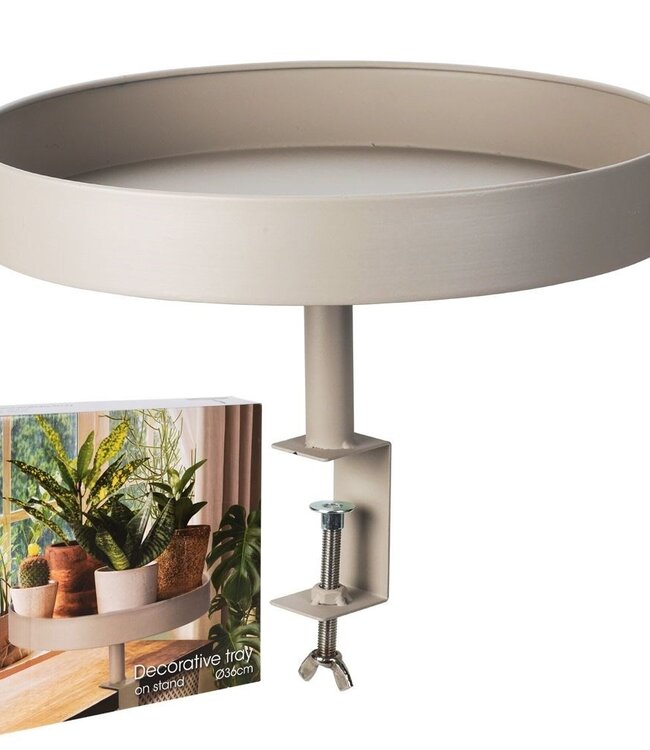 Tray Table with Clamp – Taupe – Ø36 cm