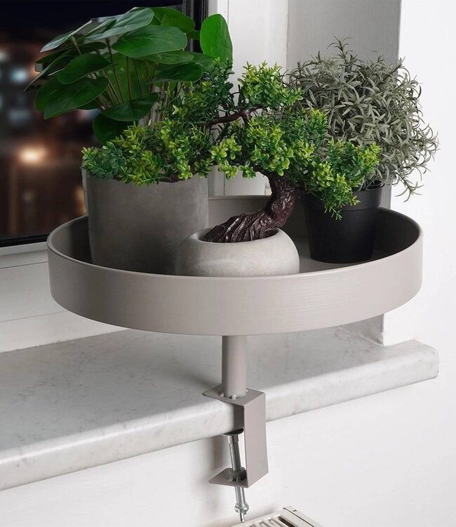 Dienbladtafel met Klem – Taupe – Ø28 cm