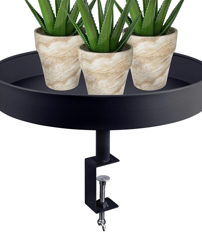 Dienbladtafel met Klem – Zwart – Ø36 cm