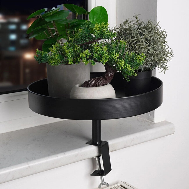 Tray table with clamp - metal - Ø28 cm - Black