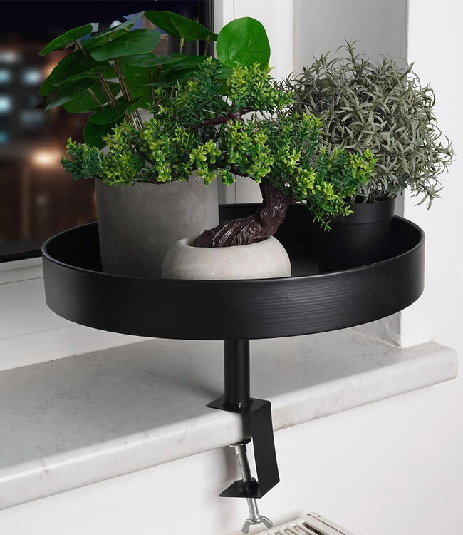 Tray table with clamp - metal - Ø28 cm - Black