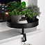 Dienbladtafel met klem - metaal - Ø28 cm - Zwart