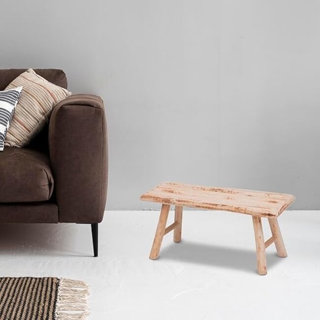 Side bench - 2-seater - Teak wood - Light brown