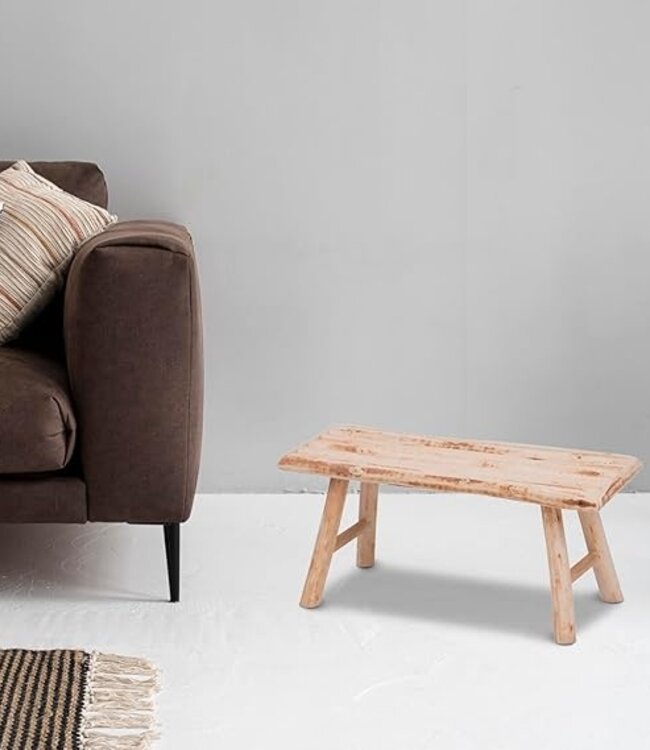 Side bench - 2-seater - Teak wood - Light brown