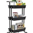 Kitchen Trolley with 3 Baskets - Black