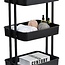 Kitchen Trolley with 3 Baskets - Black