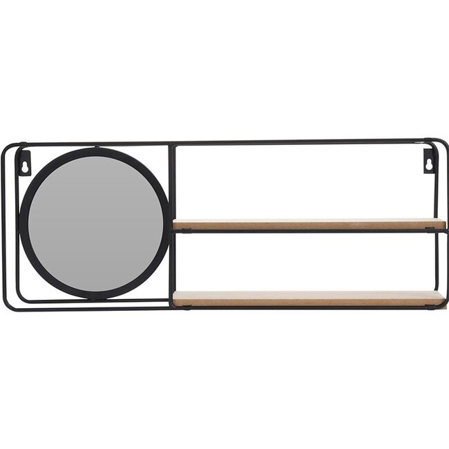 Wall Shelf with Mirror - 2 Shelves