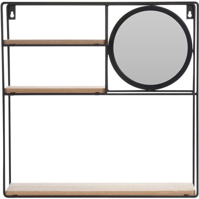 Wall Shelf with Mirror - 3 Shelves