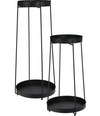 Trends4You Plantenstandaard Set van 2 - Zwart