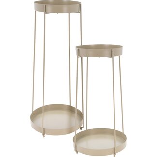 Trends4You Pflanzenständer 2er-Set - Taupe - 46 + 58 cm