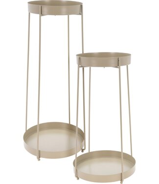 Plant Stand Set of 2 - Taupe - 46 + 58 cm