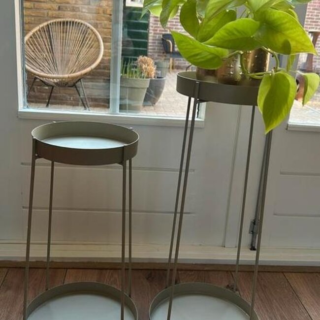 Plantenstandaard Set van 2 - Taupe - 46 + 58 cm