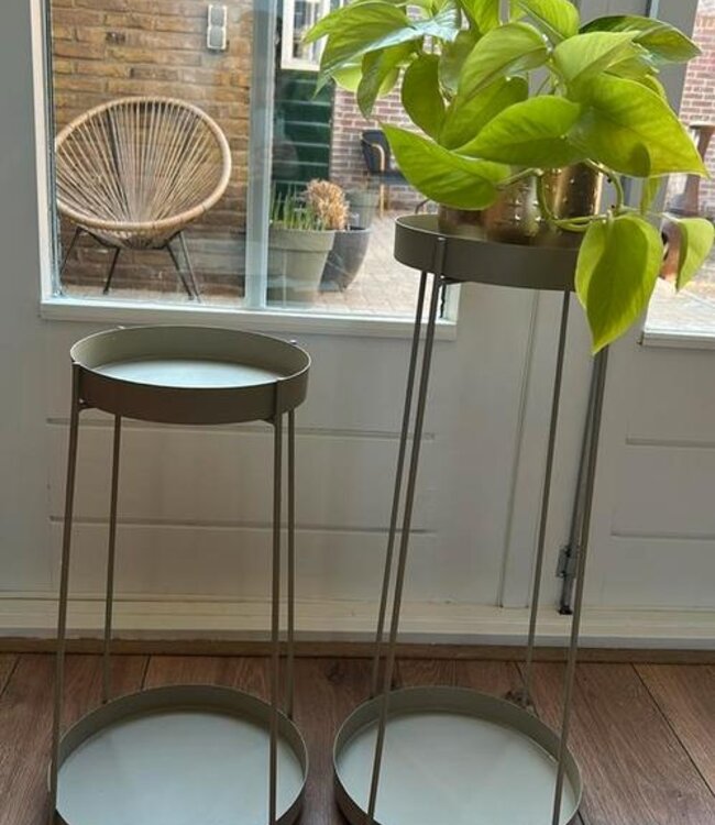 Plantenstandaard Set van 2 - Taupe - 46 + 58 cm