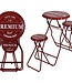 Bartafel met 2 Stoelen - Rood