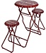 Bartafel met 2 Stoelen - Rood