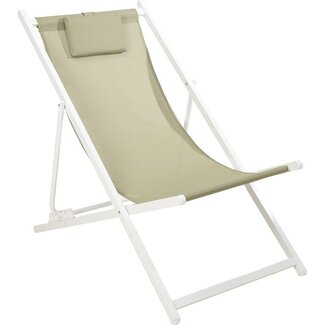 Foldable Lounge Chair White-Green