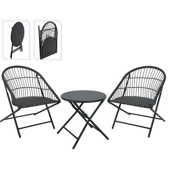 Ambiance Bistroset - 3-teilig - Gartenset mit Beistelltisch