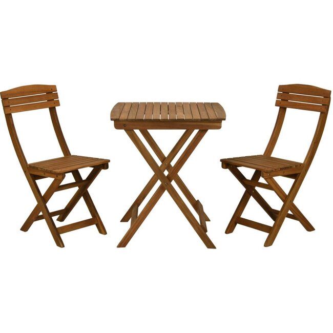 3-Delige Inklapbare Bistro Set - Tuintafel en Stoelen