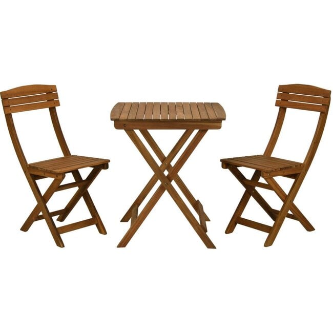 Ambiance 3-Piece Collapsible Bistro Set - Garden Table and Chairs