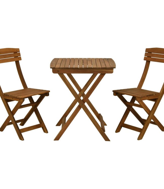 3-Delige Inklapbare Bistro Set - Tuintafel en Stoelen