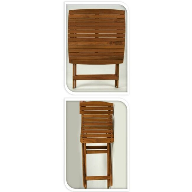 3-Piece Folding Bistro Set - Garden Table and Chairs