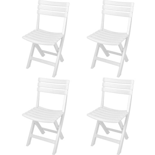 Pro Garden 4 Tuinstoelen Komodo – Wit – Inklapbaar