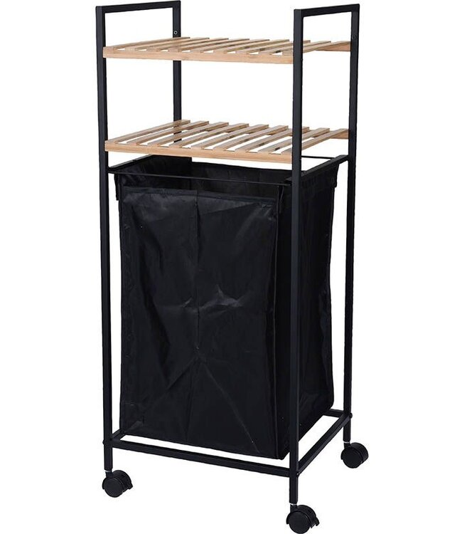 Rolling Bathroom Trolley with Laundry Basket