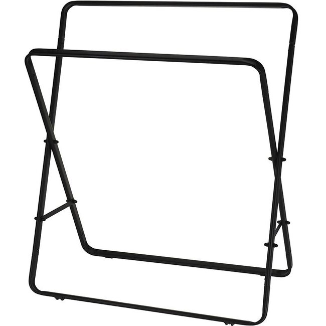 Freestanding Towel Rack – Black Metal, 80 cm High