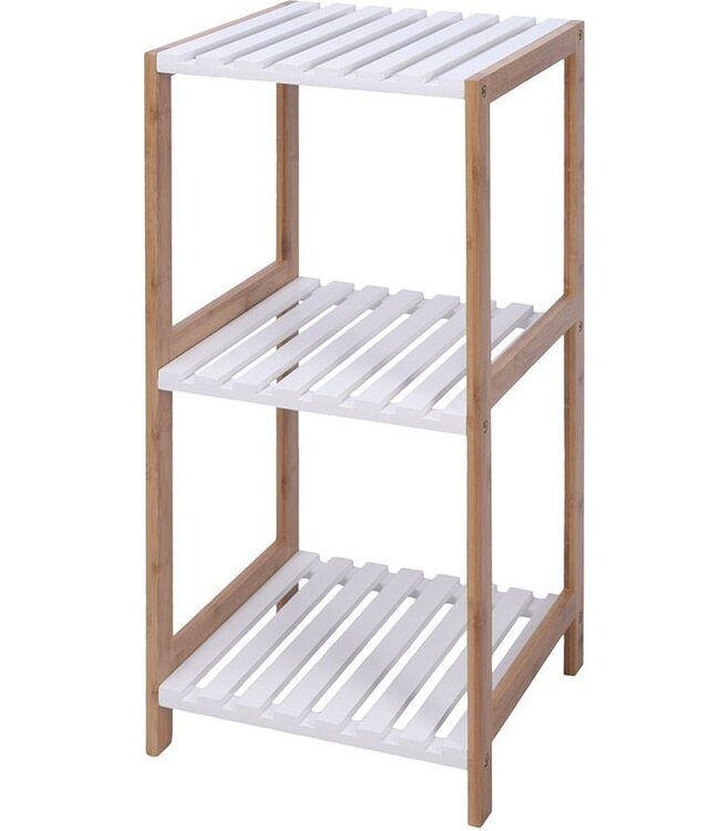 Bamboe Handdoekenrek - 3 Etages - Wit
