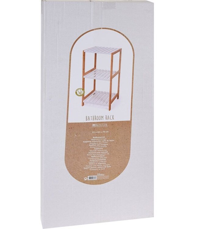 Bamboe Handdoekenrek - 3 Etages - Wit