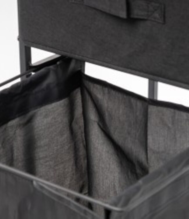 Rolling Bathroom Rack with Laundry Basket & Extra Storage