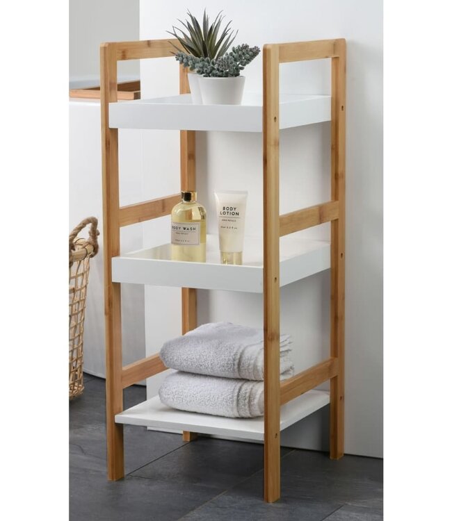 Stylish 3-Tier Bathroom Rack – Bamboo Frame