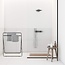 Freestanding Towel Rack – Black Metal, 80 cm High