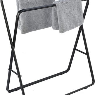 Bathroom Solutions Freestanding Towel Rack - 80 cm High - Black