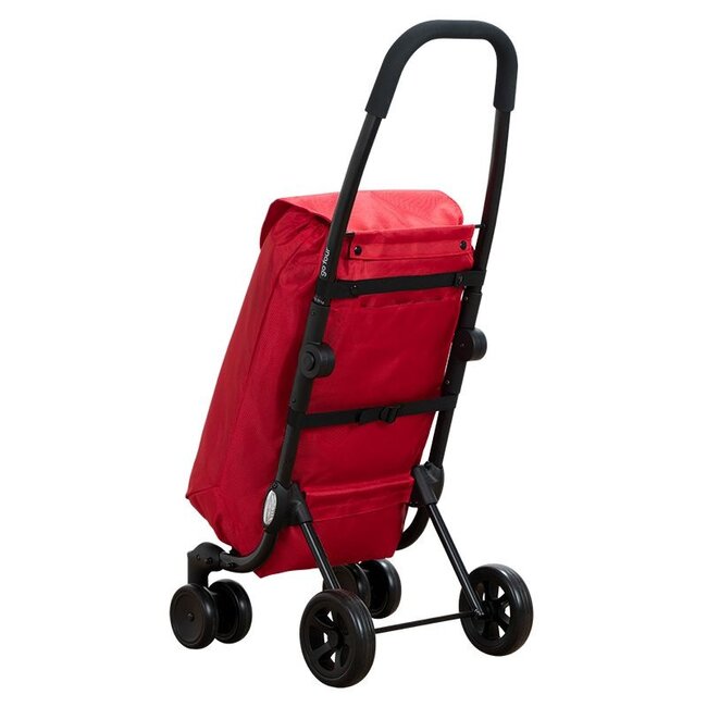 Go Four Boodschappentrolley – Rood, 43,5 Liter