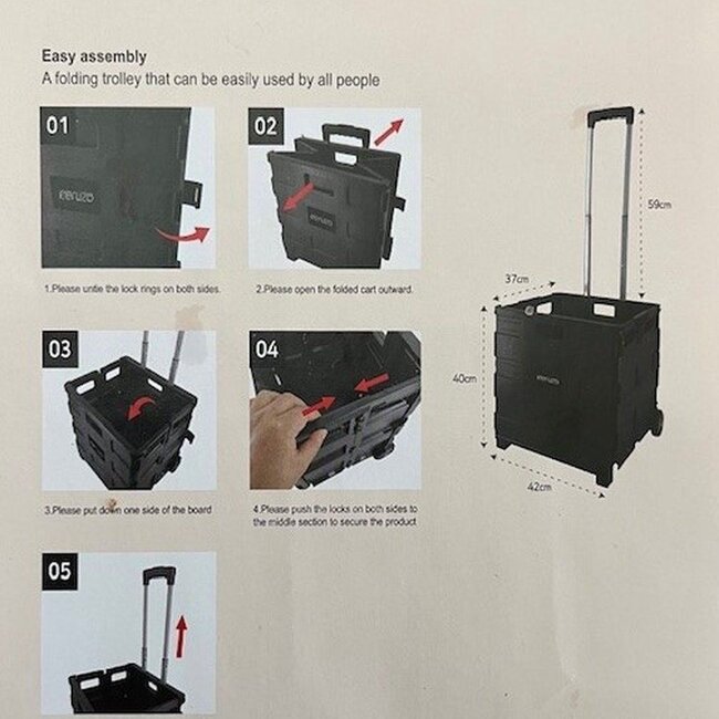 Trolley met Vouwkrat - 50 Liter