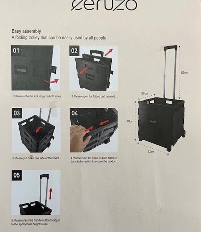 Trolley met Vouwkrat - 50 Liter