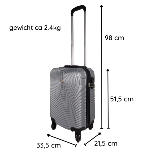 Handbagage Koffer - 51.5 cm - Grijs