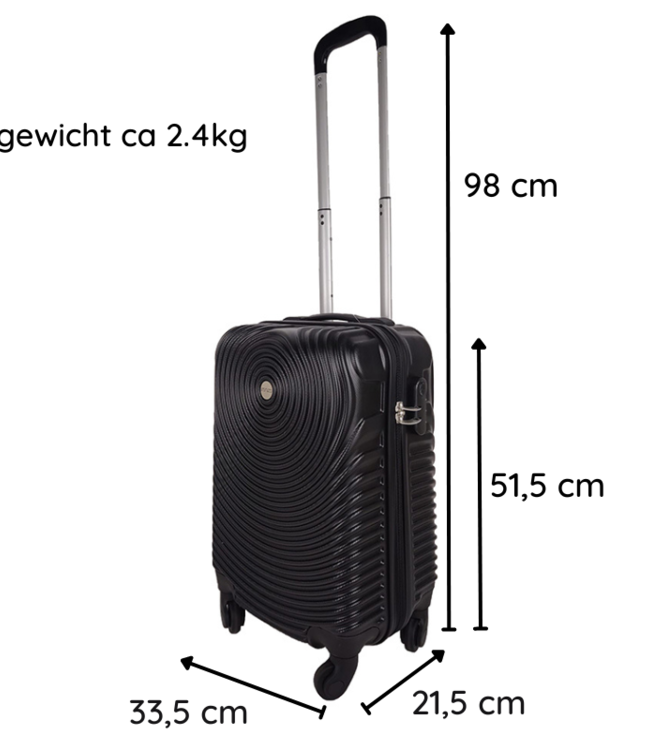 Handbagage Koffer - 51.5 cm - Zwart