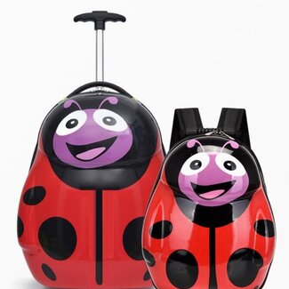 Handgepäck-Koffer und Rucksack - Marienkäfer