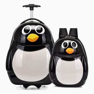 Ceruzo Hand Luggage Suitcase and Backpack - Penguin