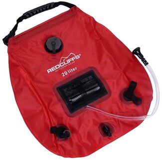 Redcliffs Camping Shower with Thermometer - 20 liters - Red
